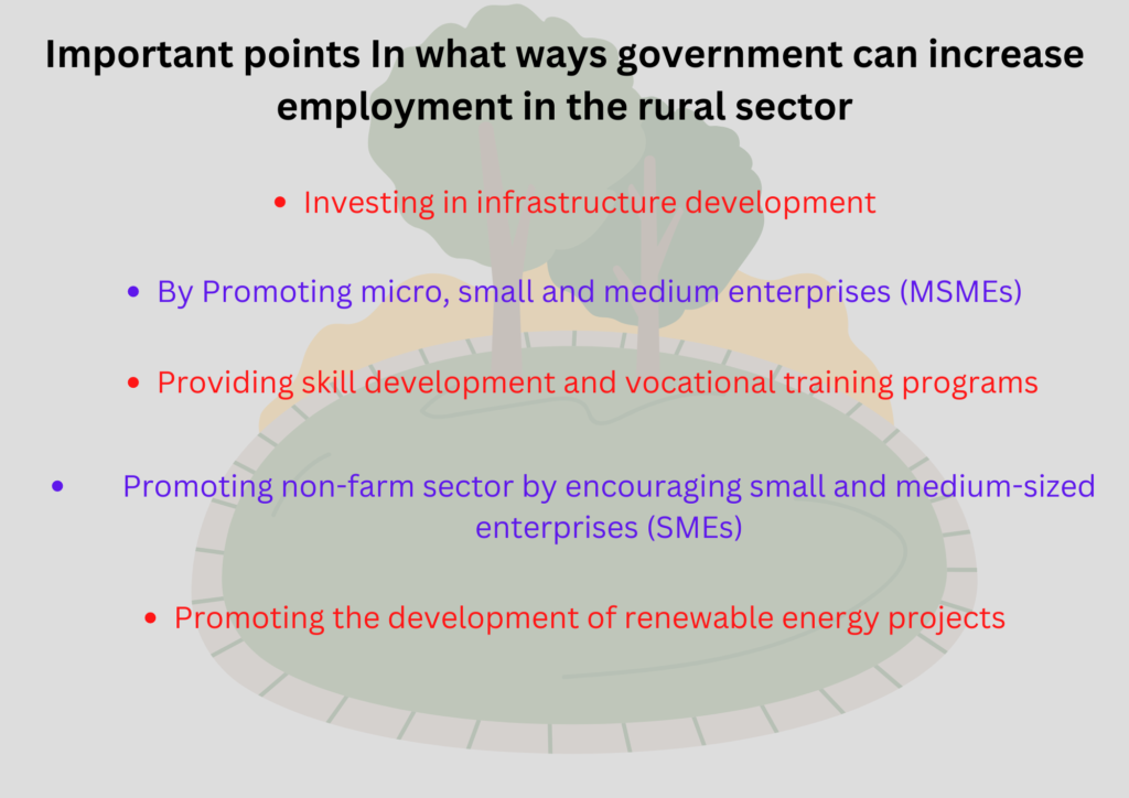 In what ways government can increase employment in the rural sector 2023