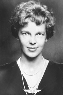 Amelia Earhart, an American aviator who was the first woman to fly solo across the Atlantic Ocean