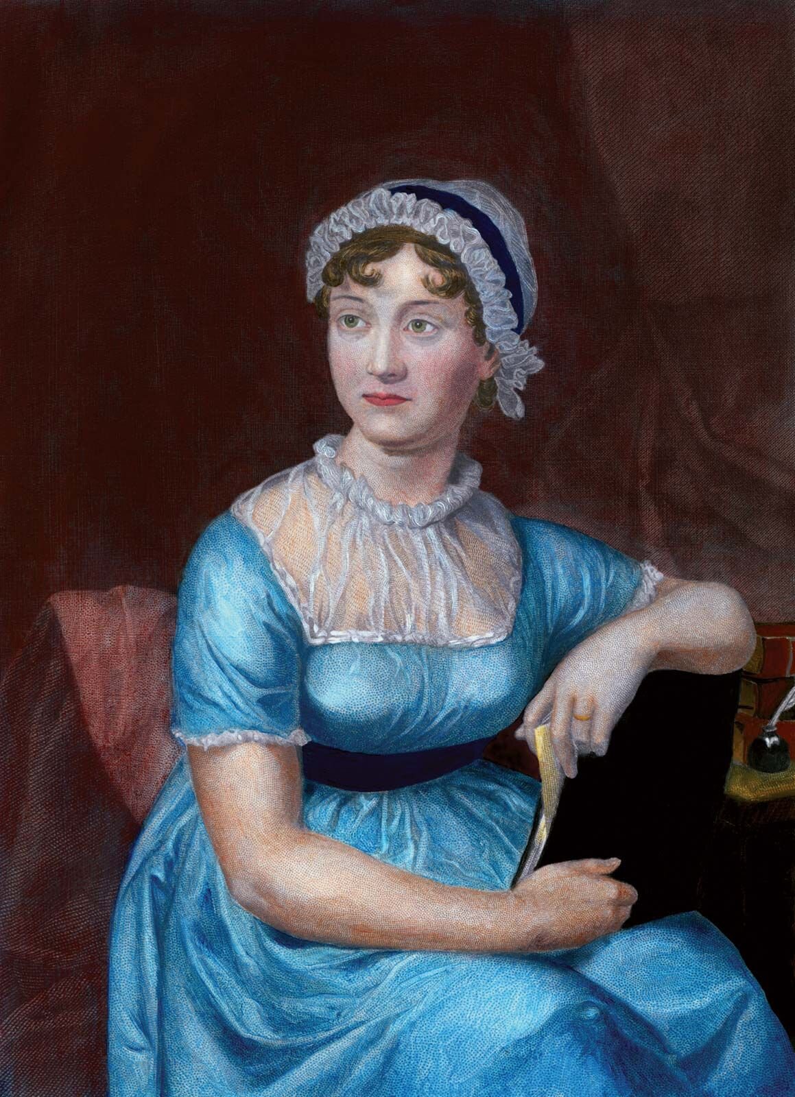 Jane Austen, an English novelist known for her witty social commentary